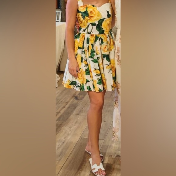 Yellow floral Dolce&Gabanna dress 42 - Picture 3 of 3